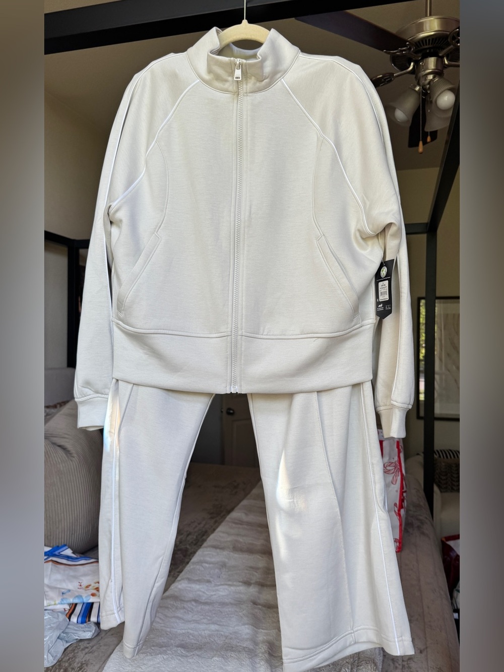 Avia Yoga Cream Full-Zip Bomber Jacket